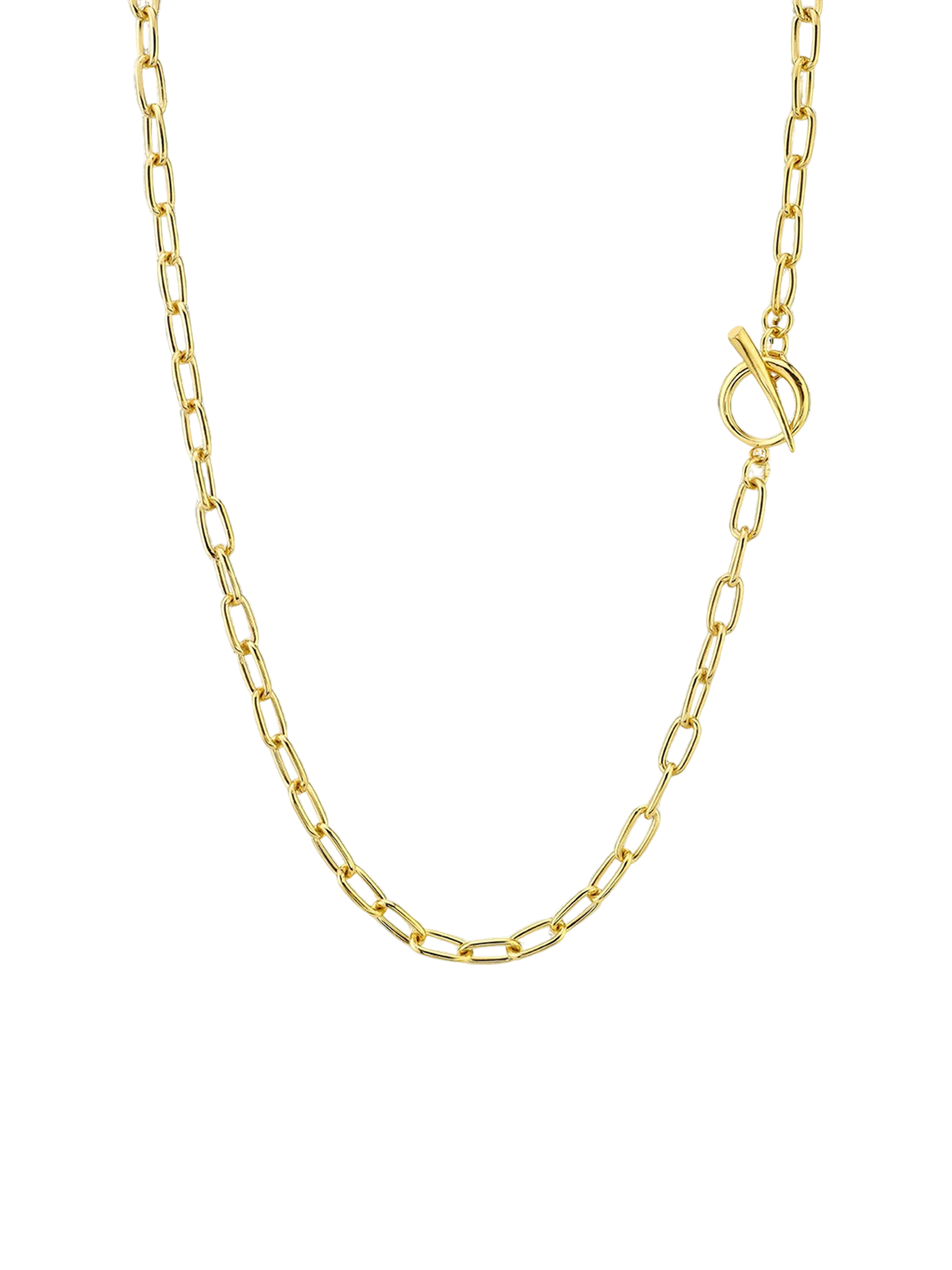 Baby rectangular link chain necklace with tusk clasp